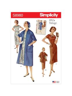 Simplicity Women's Vintage Dresses And Jackets Sewing Pattern, 8980, Multi