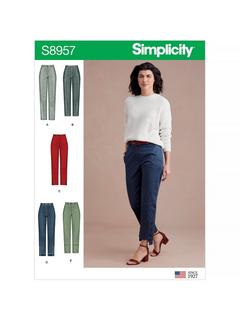 Simplicity Women's Slim Fit Trousers Sewing Pattern, 8957, H5