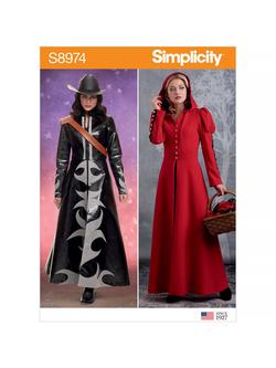 Simplicity Women's Costume Maxi Coat Sewing Pattern, 8974, 