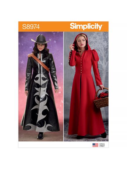 Simplicity Women's Costume Maxi Coat Sewing Pattern, 8974, 