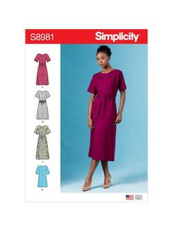 Simplicity Women's Pull-On Dress Sewing Pattern, 8981, 