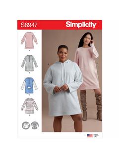 Simplicity Women's Sweatshirt Mini Dress Sewing Pattern, 8947, A