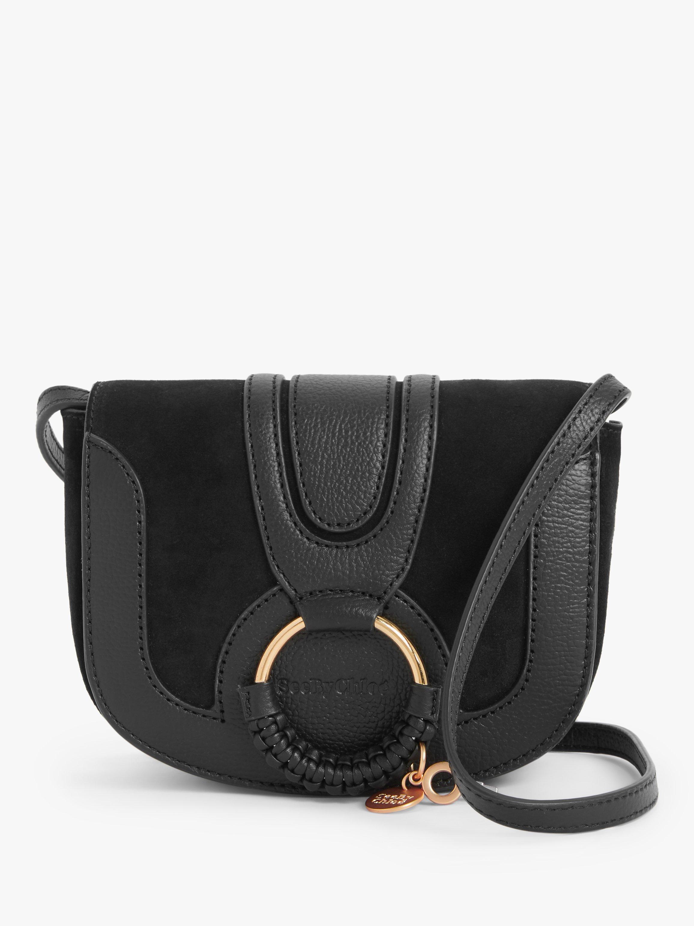 See By Chloé Mini Hana Suede Leather Satchel Bag, Black