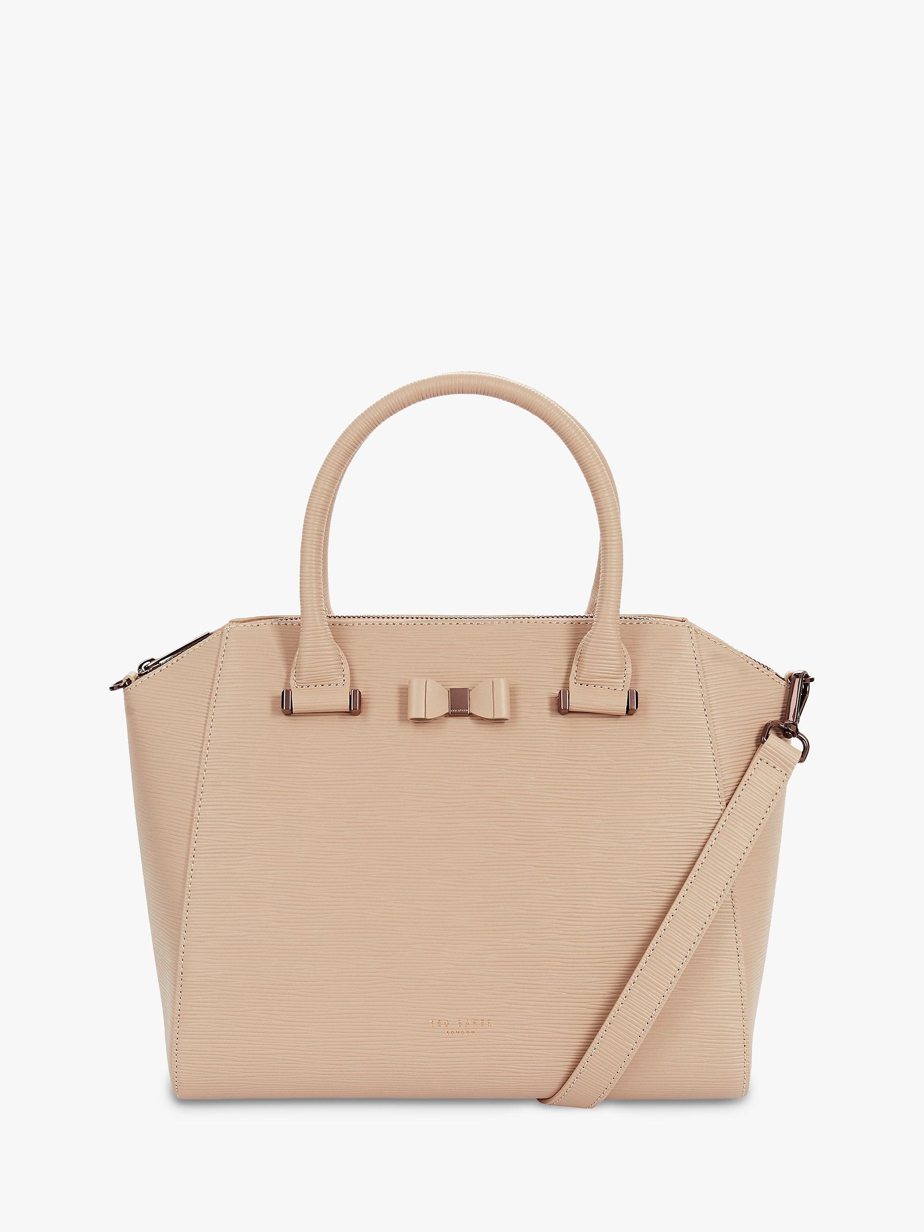 Ted Baker Daryyl Bow Leather Tote Bag Taupe