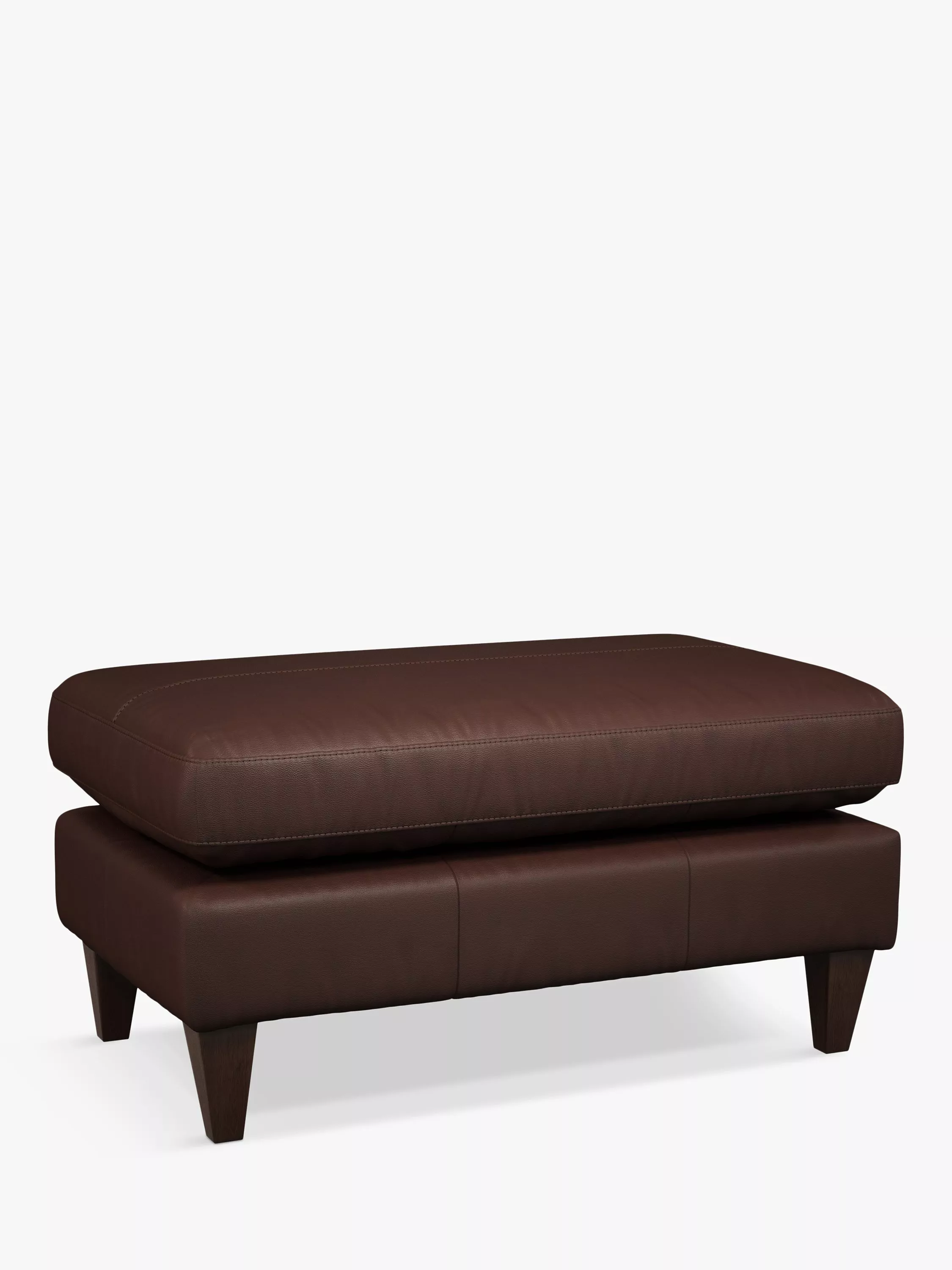 John Lewis Bailey Leather Footstool, Dark Leg