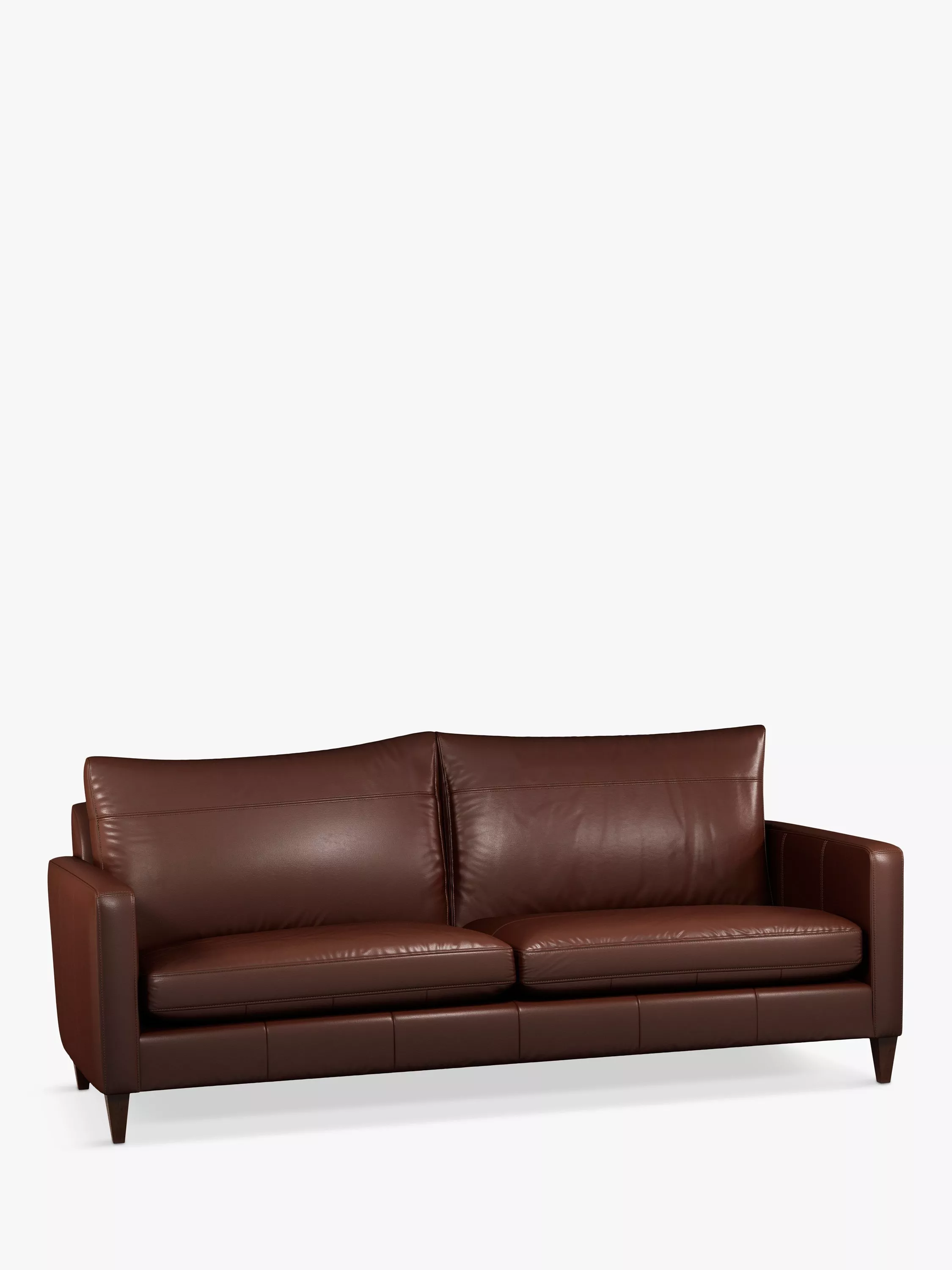 John Lewis Bailey Grand 4 Seater Leather Sofa, Dark Leg
