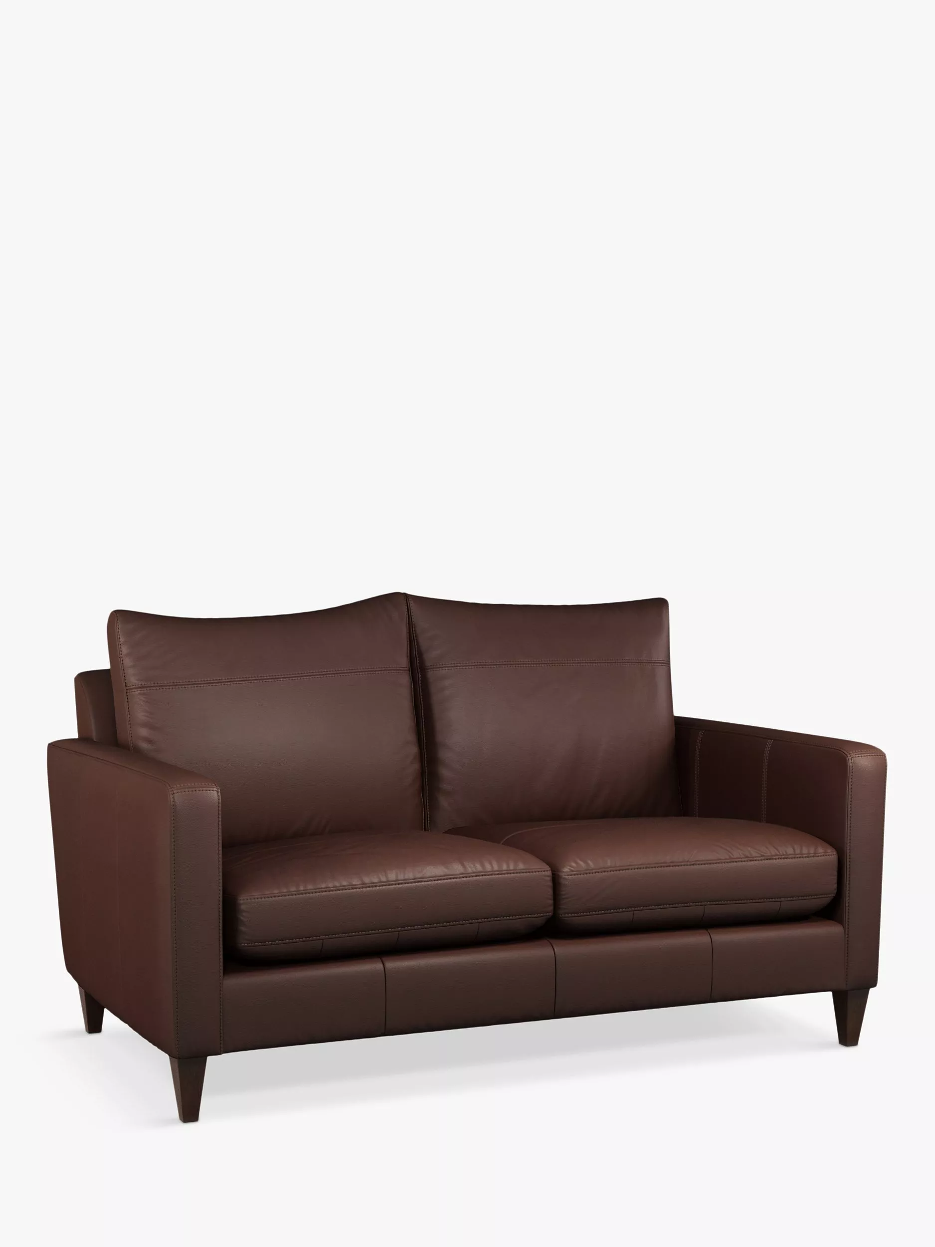 John Lewis Bailey Small 2 Seater Leather Sofa, Dark Leg