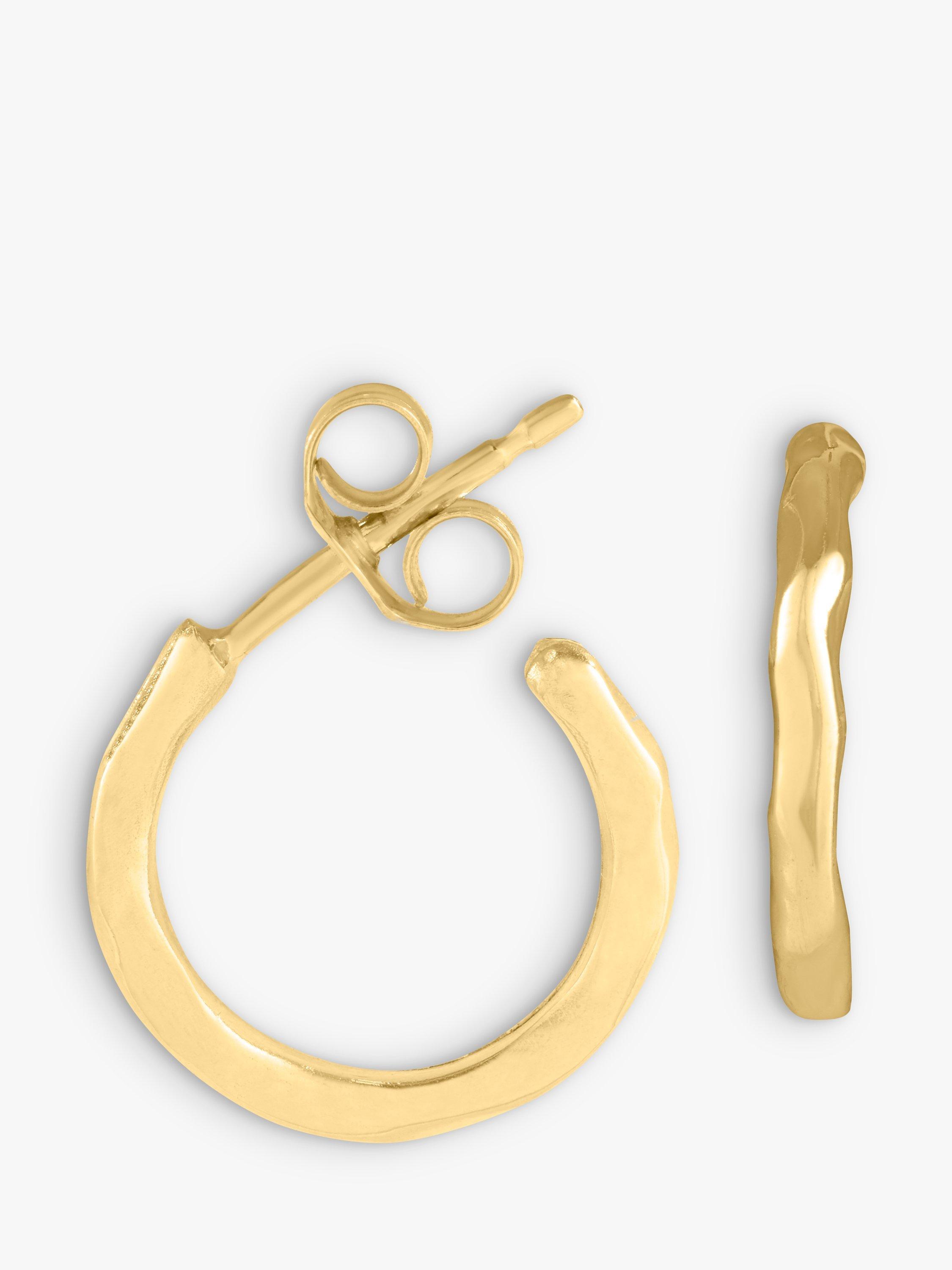 Dower & Hall Ripple Hoop Earrings, Gold