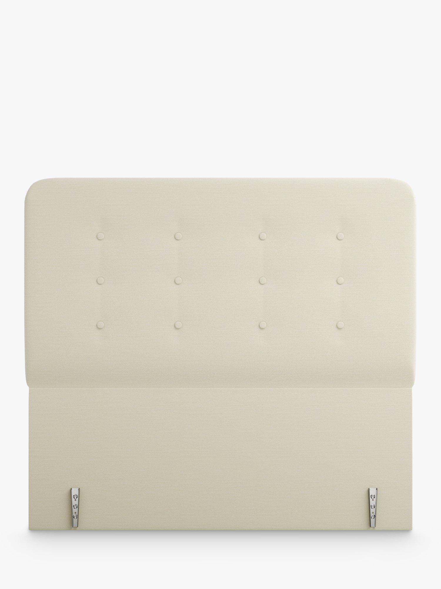 Vispring Clio Full Depth Upholstered Headboard, Double, Gem Cream, FSC-Certified (Chipboard)