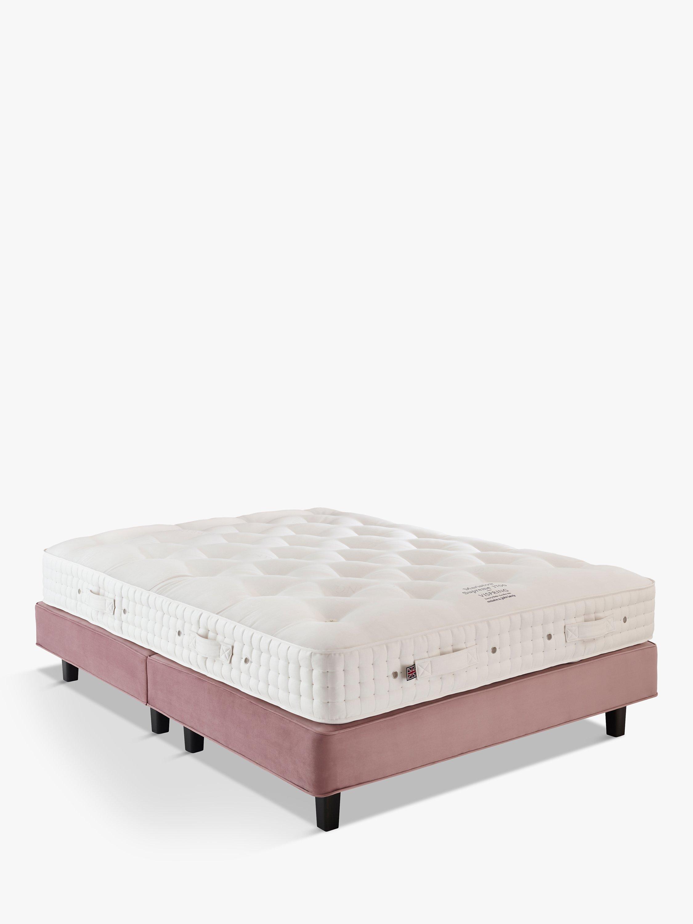 Vispring Maristow Supreme 1700 Mattress and Premier Shallow Divan Base Set, Medium Tension, King Size, Plush Heather, FSC Certified (Spruce)