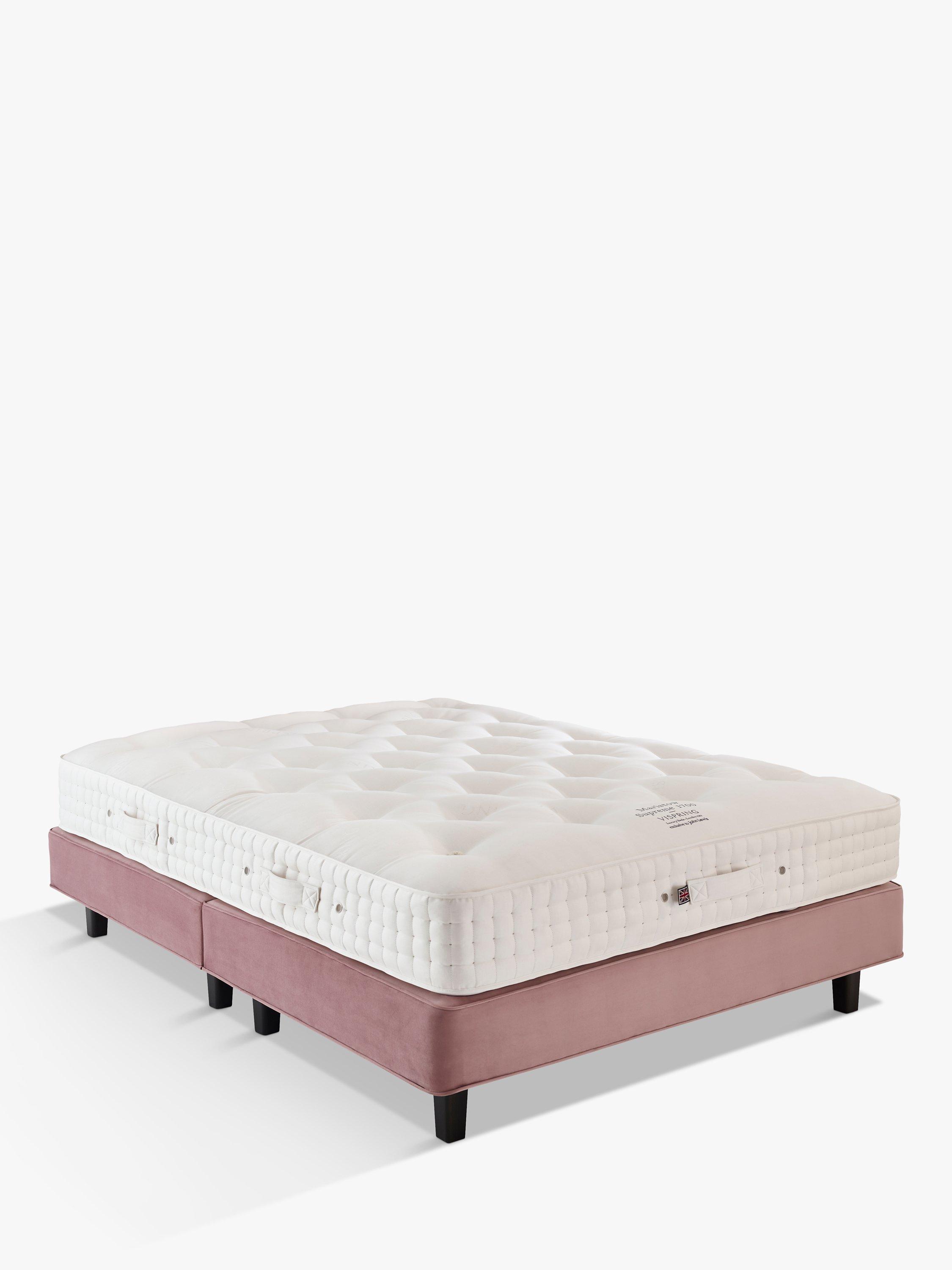 Vispring Maristow Supreme 1700 Mattress and Premier Shallow Divan Base Set, Medium Tension, Double, Plush Heather, FSC Certified (Spruce)