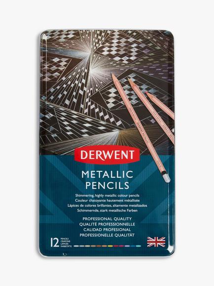 Derwent Metallic Pencils, Pack of 12 - view 2, Multi