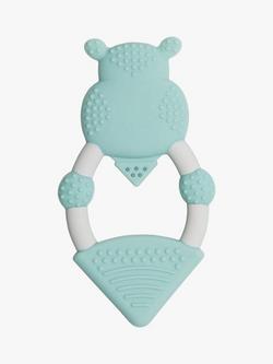 Cheeky Chompers Animal Teether, Chewy the Hippo - view 2, Grey/Aqua