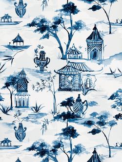 John Lewis Pagoda Wallpaper, Blue, Blue