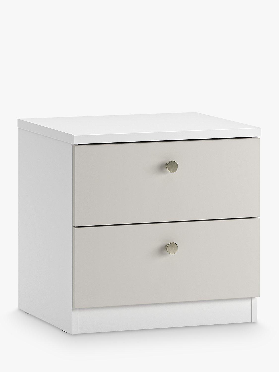 John Lewis ANYDAY Mix it Bedside Table, White/Smoke