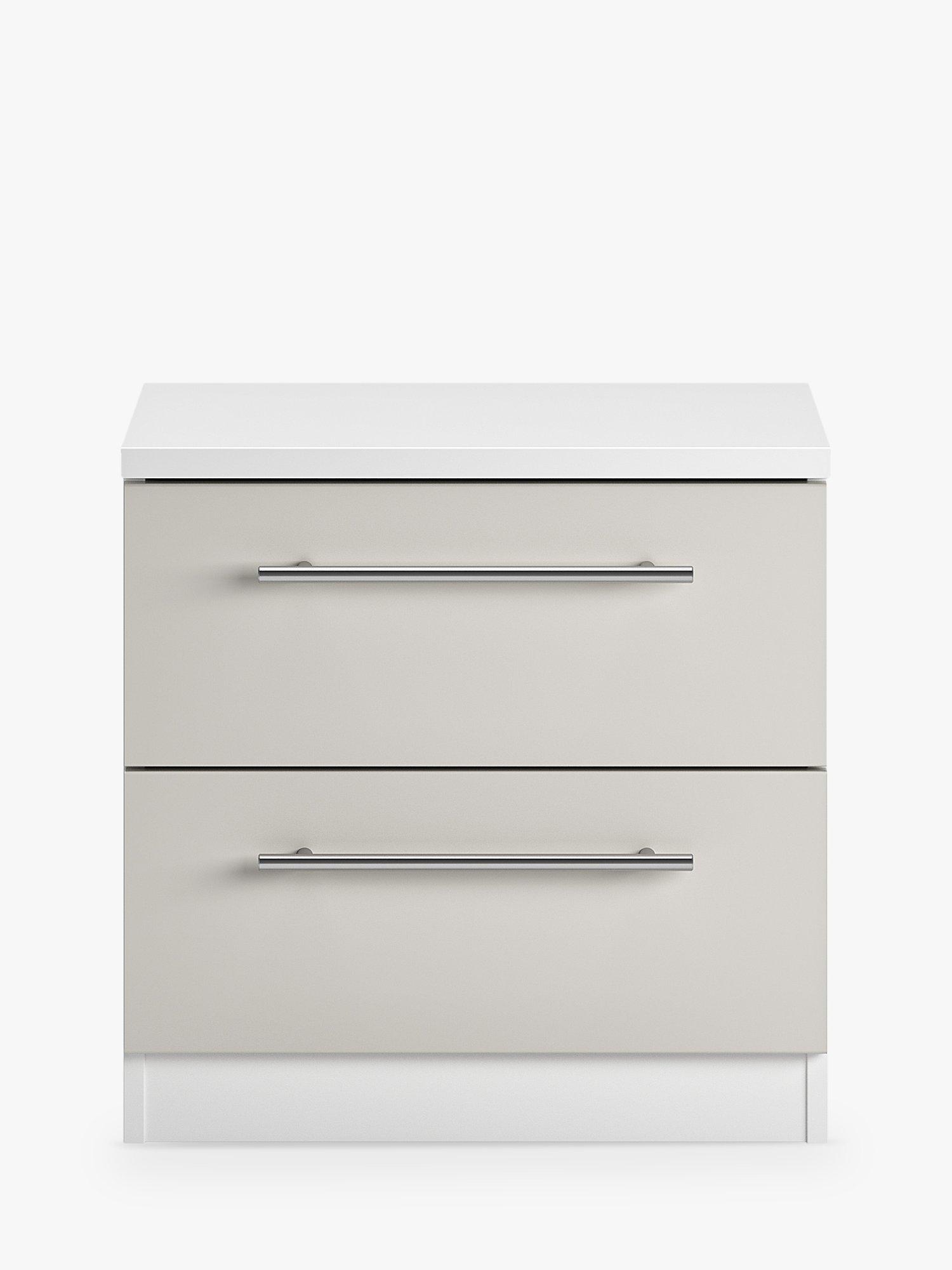 John Lewis ANYDAY Mix it Bedside Table, White/Smoke