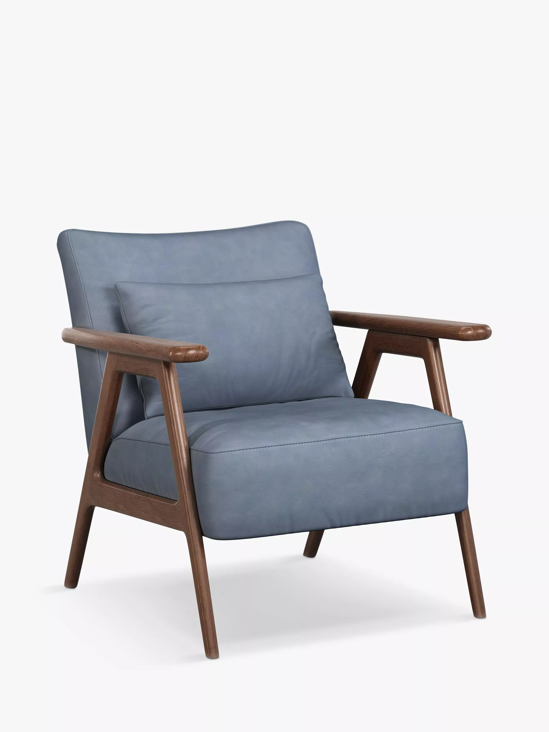 John Lewis Hendricks Leather Armchair, Dark Wood Frame