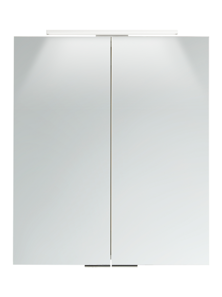 John Lewis Ariel Double Mirrored and Illuminated Bathroom Cabinet, Silver
