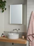 John Lewis Vertical Single Mirrored and Illuminated Bathroom Cabinet