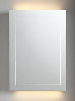 John Lewis Enclose Single Mirrored and Illuminated Bathroom Cabinet, Silver
