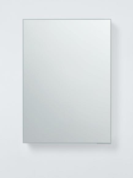 John Lewis Aspect Single Mirrored and Illuminated Bathroom Cabinet, Silver