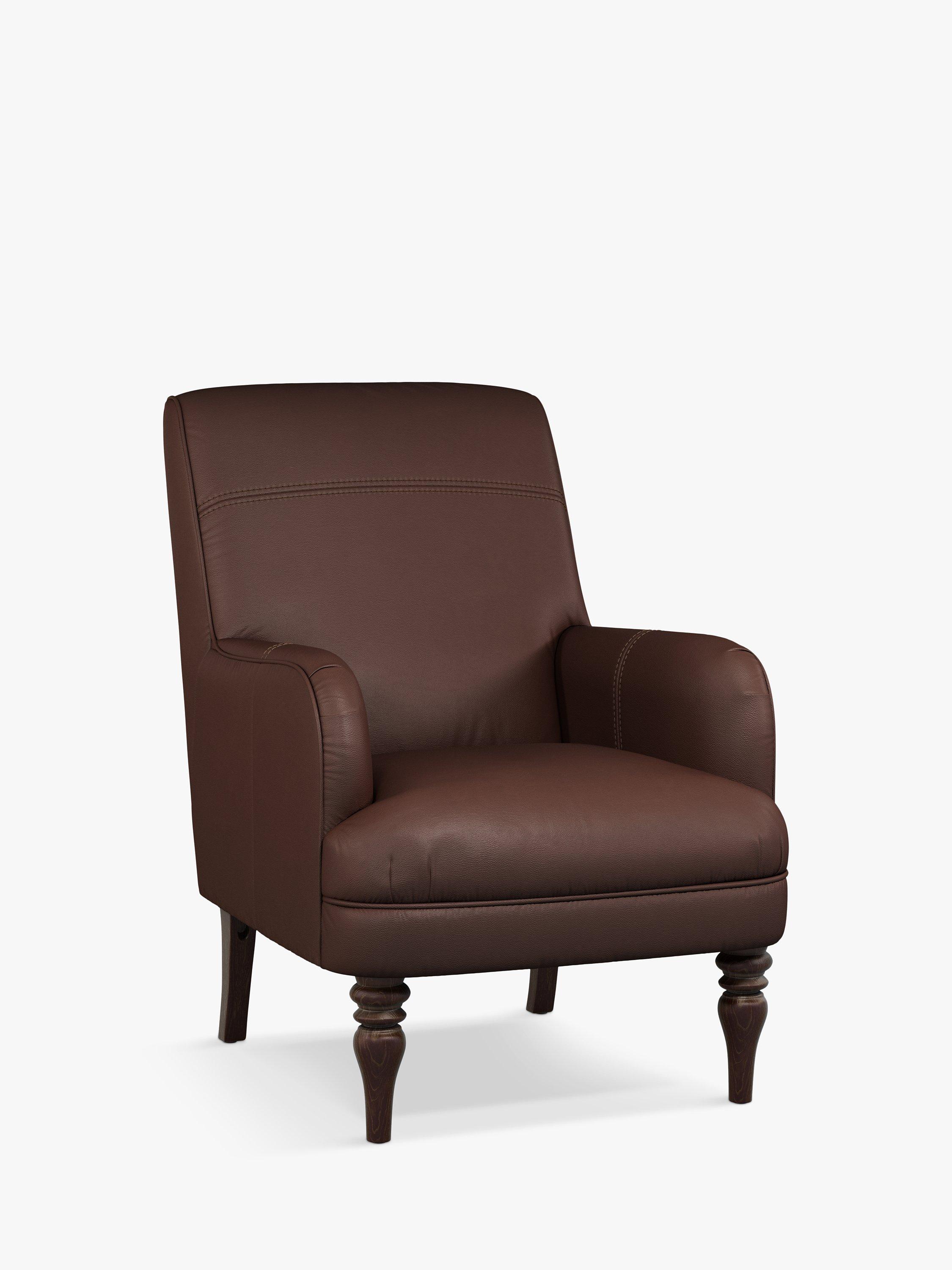Sterling Range, John Lewis Sterling Leather Armchair, Dark Leg, Winchester Chocolate