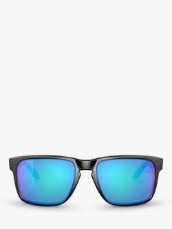Oakley OO9417 Men's Holbrook XL Prizm Polarised Square Sunglasses - view 2, Matte Black/Mirror Blue