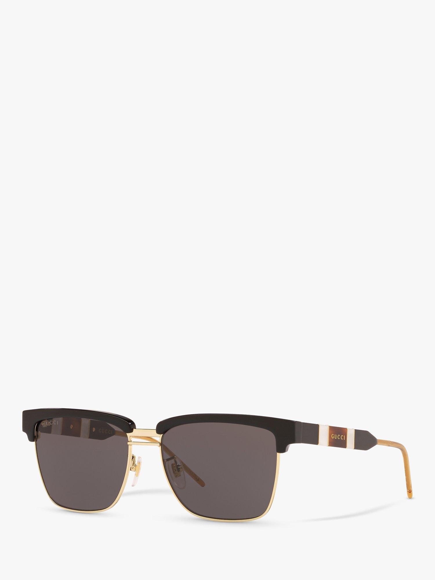 Product image 1 of 11, which shows Gucci GG0603S Men's Rectangular Sunglasses, Black/Grey