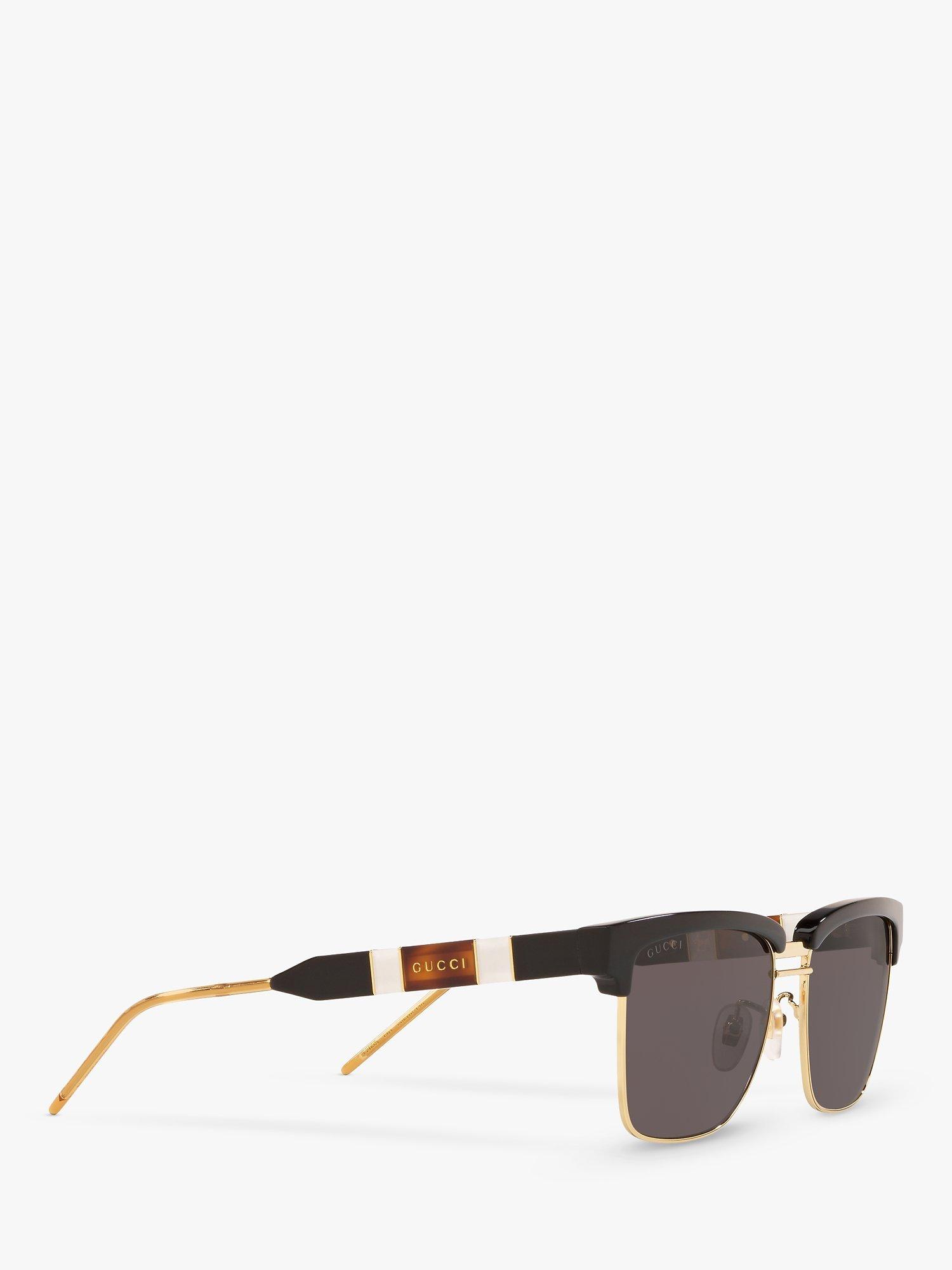 Product image 11 of 11, which shows Gucci GG0603S Men's Rectangular Sunglasses, Black/Grey
