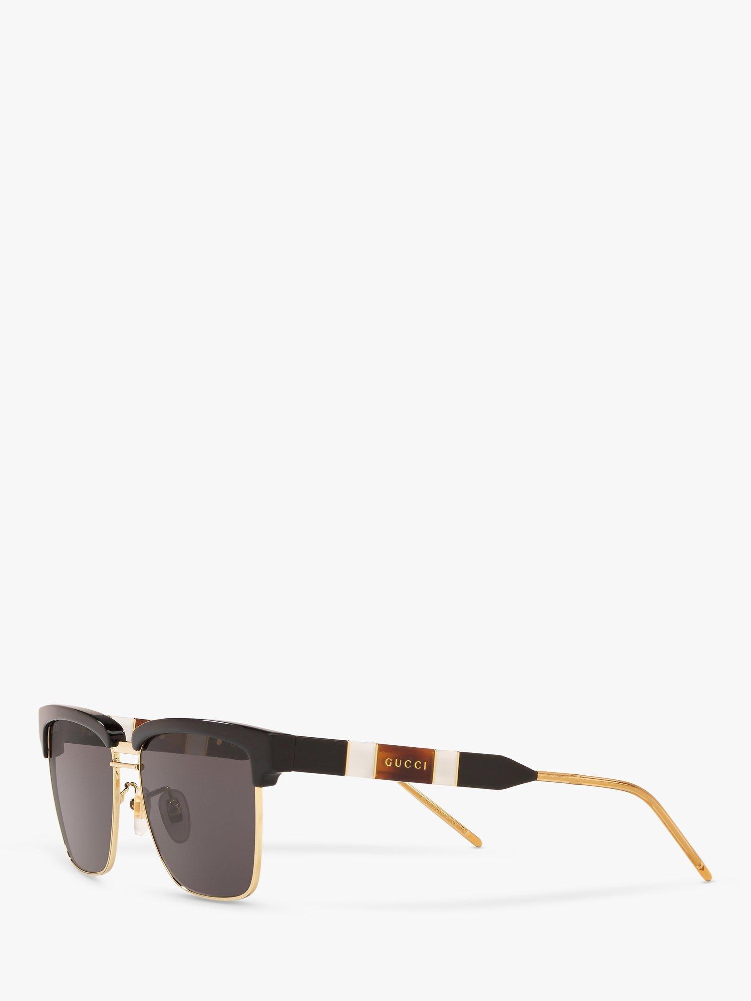 Product image 2 of 11, which shows Gucci GG0603S Men's Rectangular Sunglasses, Black/Grey