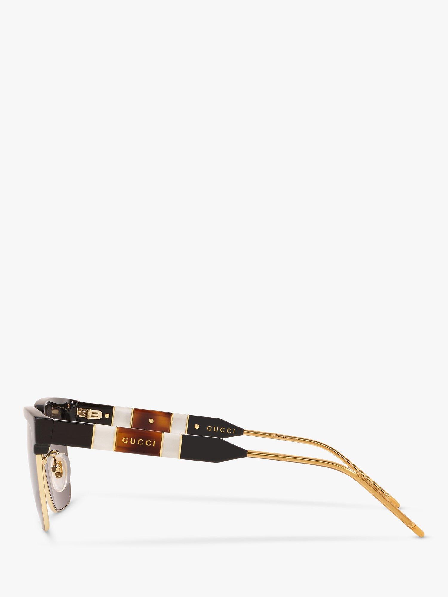Product image 4 of 11, which shows Gucci GG0603S Men's Rectangular Sunglasses, Black/Grey