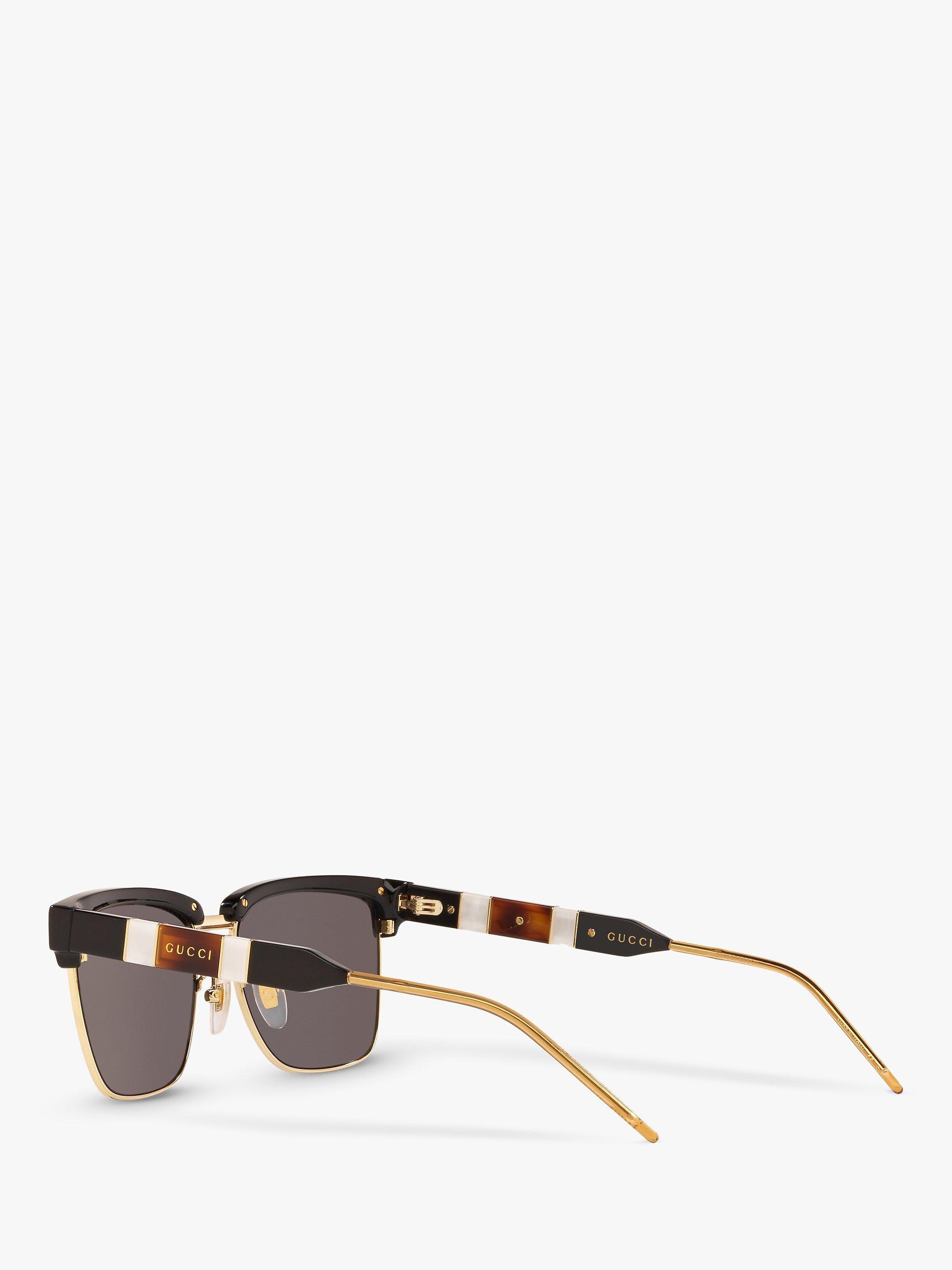 Product image 5 of 11, which shows Gucci GG0603S Men's Rectangular Sunglasses, Black/Grey