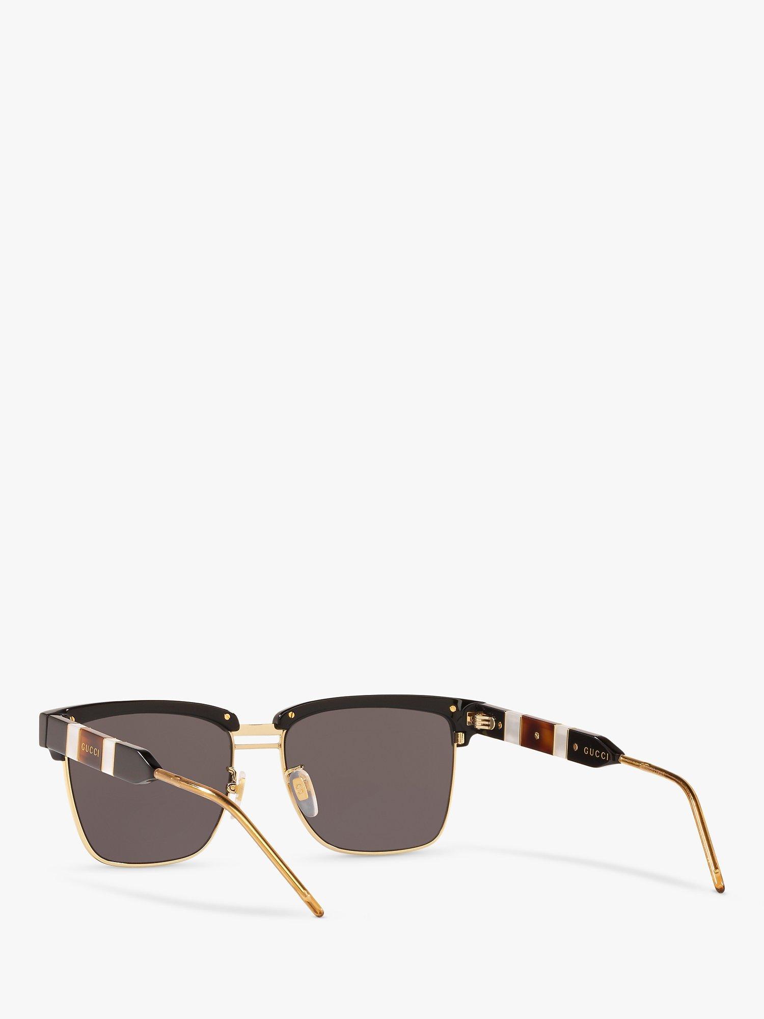 Product image 6 of 11, which shows Gucci GG0603S Men's Rectangular Sunglasses, Black/Grey