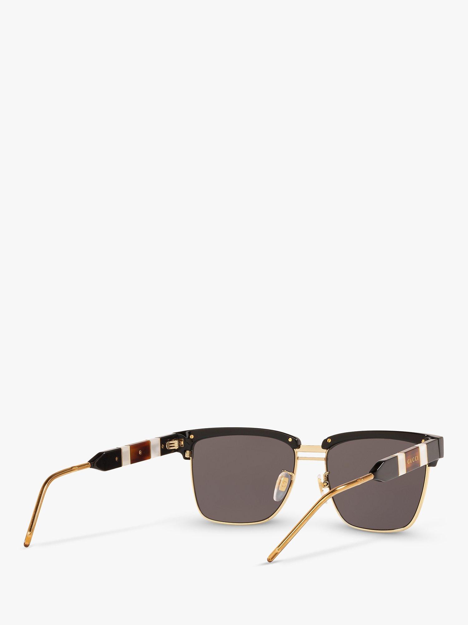 Product image 8 of 11, which shows Gucci GG0603S Men's Rectangular Sunglasses, Black/Grey