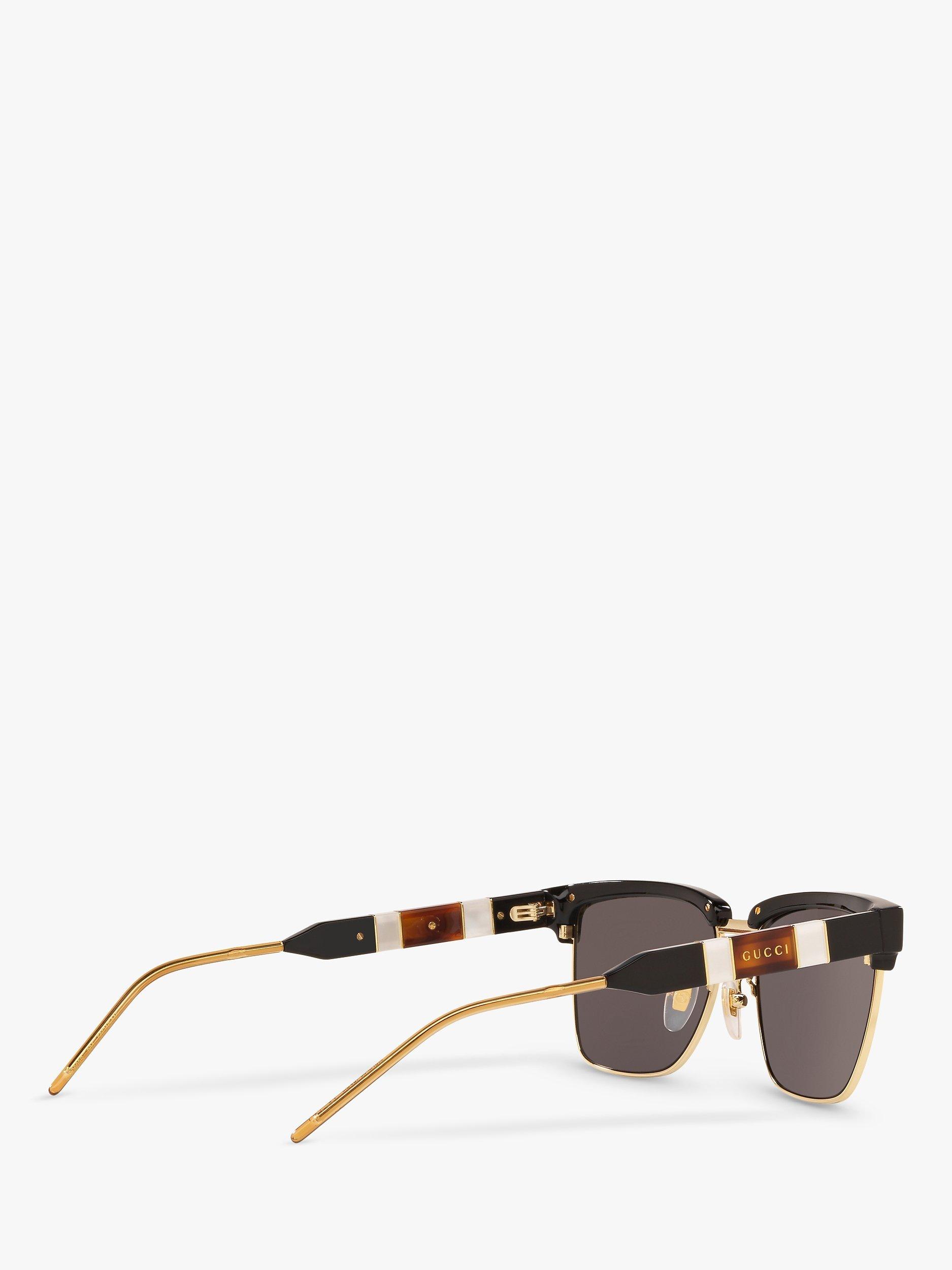 Product image 9 of 11, which shows Gucci GG0603S Men's Rectangular Sunglasses, Black/Grey