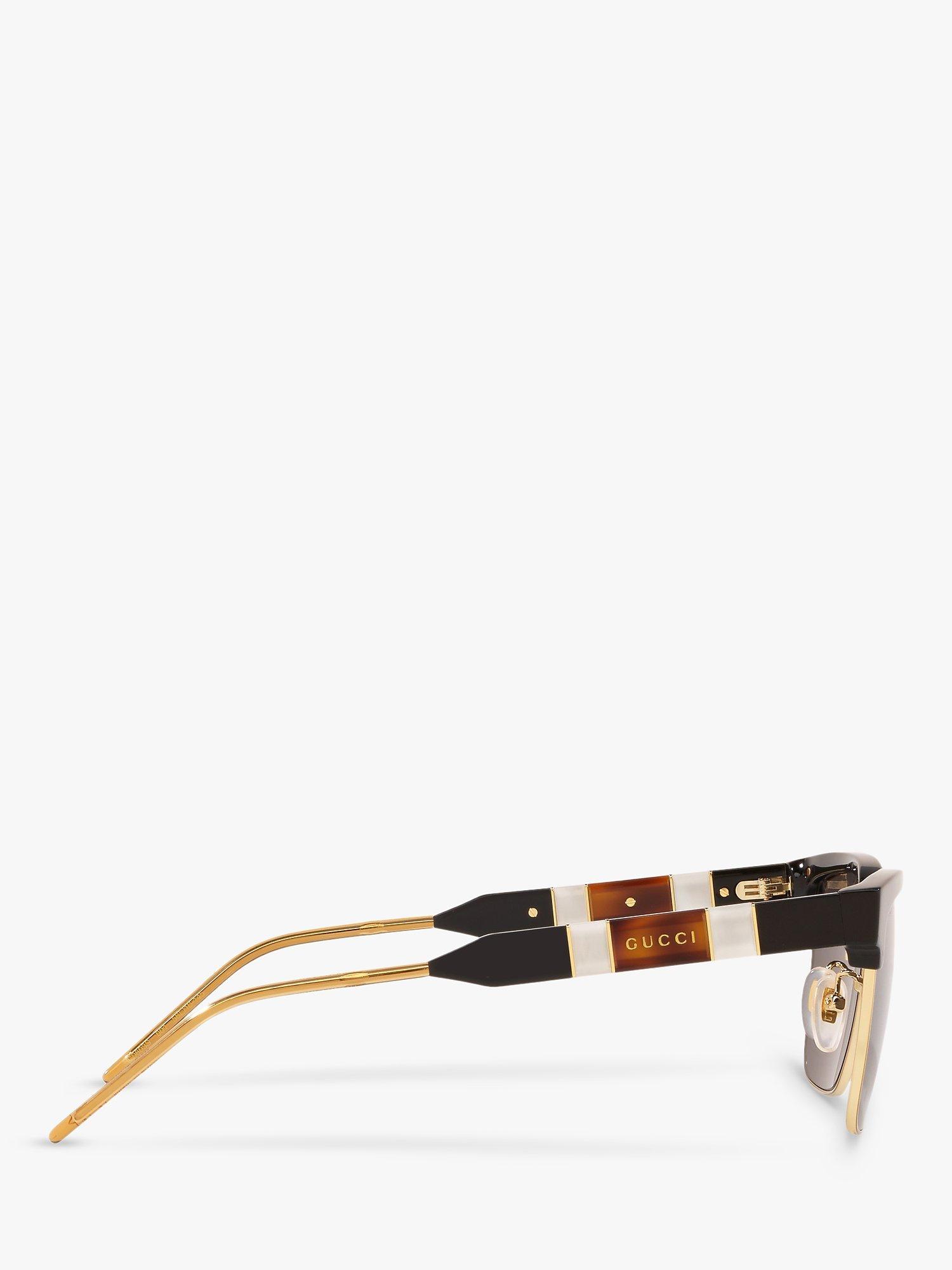 Product image 10 of 11, which shows Gucci GG0603S Men's Rectangular Sunglasses, Black/Grey