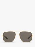 Gucci GG0529S Men's Square Sunglasses, Gold/Grey