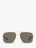 Gucci GG0529S Men's Square Sunglasses, Gold/Grey