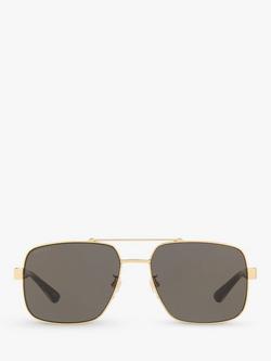 Gucci GG0529S Men's Square Sunglasses, Gold/Grey - view 2, Gold/Grey