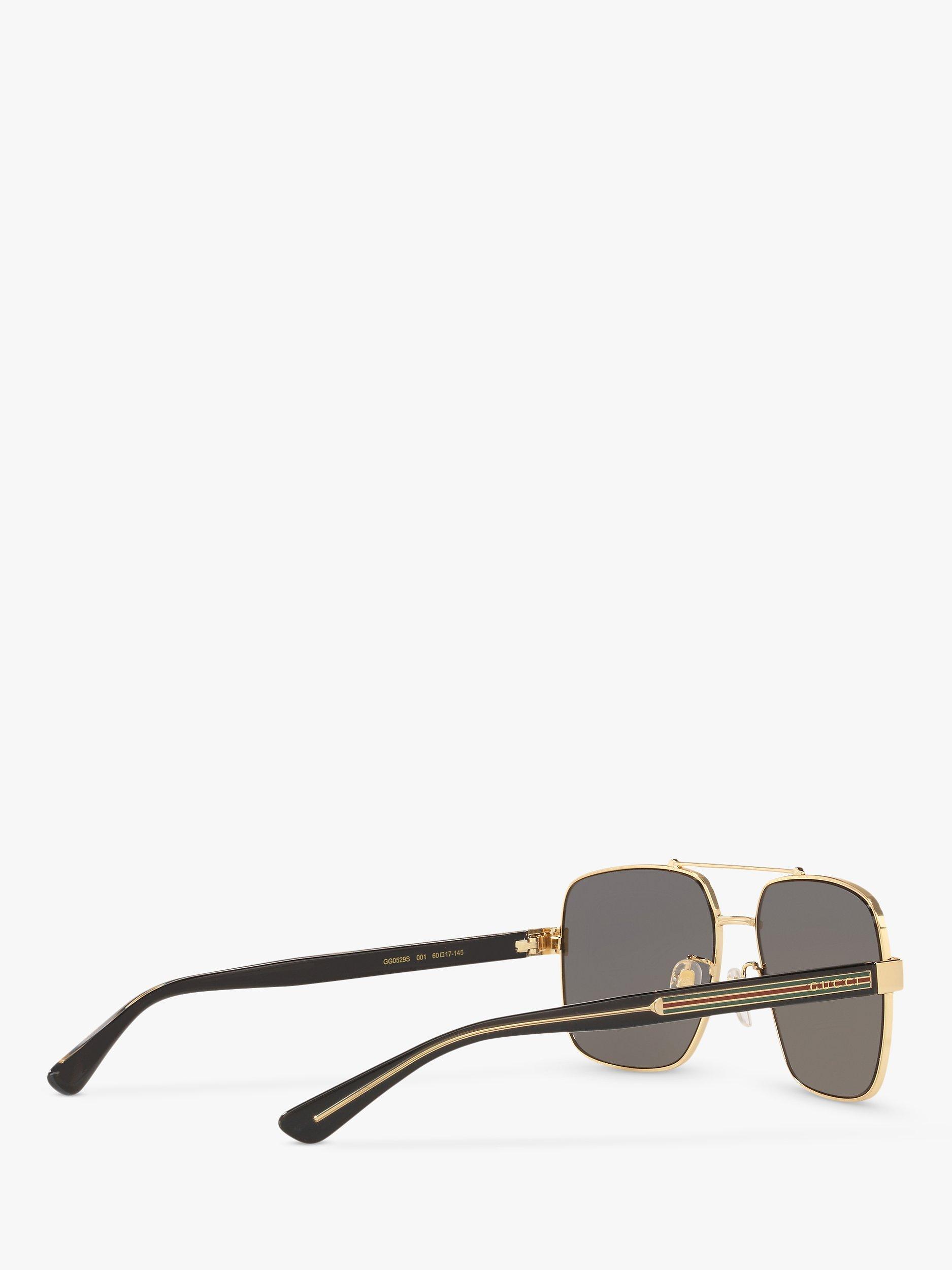 Product image 7 of 7, which shows Gucci GG0529S Men's Square Sunglasses, Gold/Grey