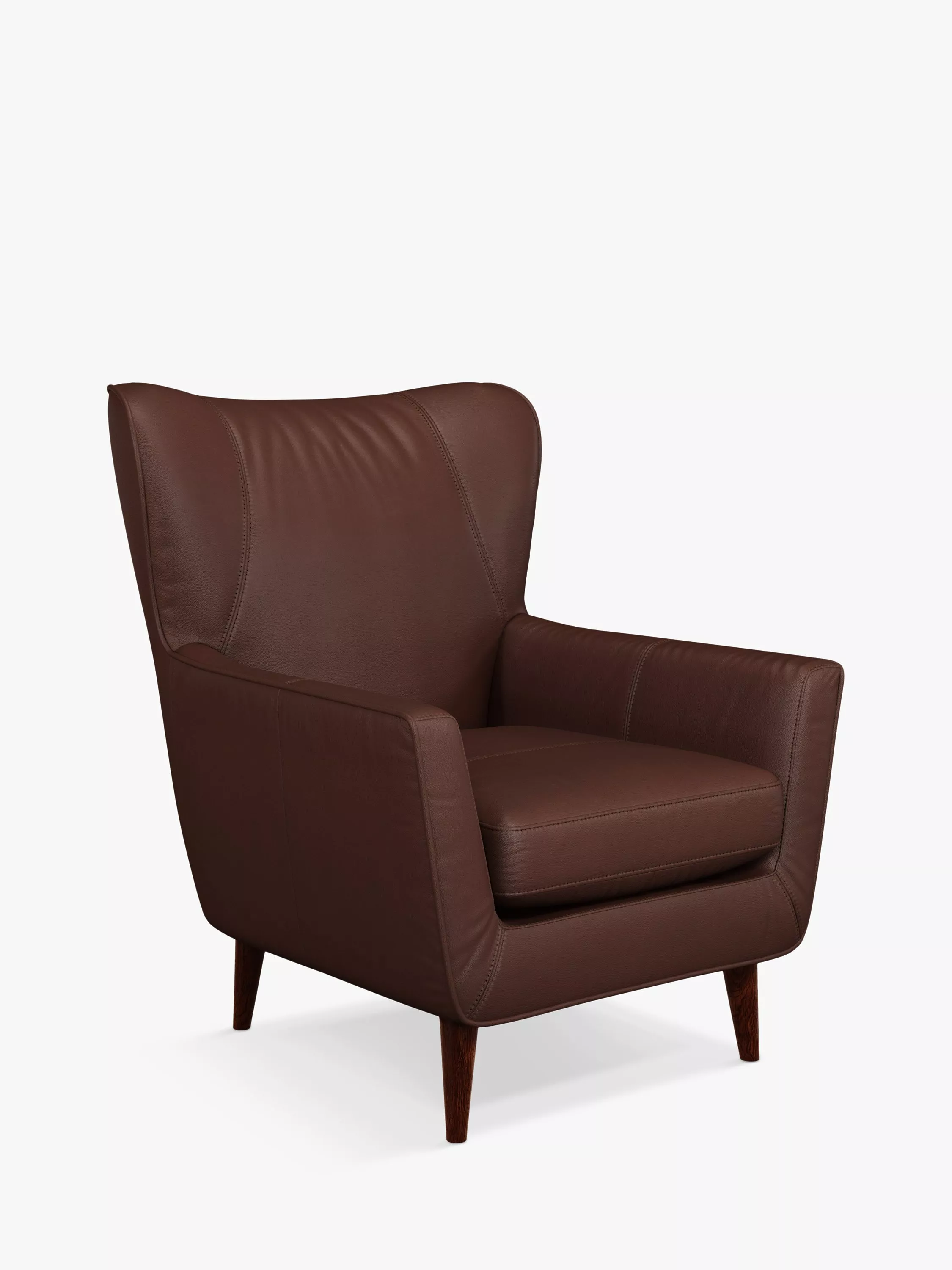 John Lewis Thomas Leather Wing Chair, Dark Leg