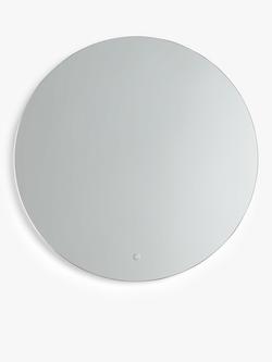 John Lewis Halo Illuminated Round Bathroom Mirror, Silver