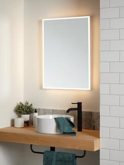 John Lewis Aura Wall Mounted Illuminated Bathroom Mirror - view 2, Silver