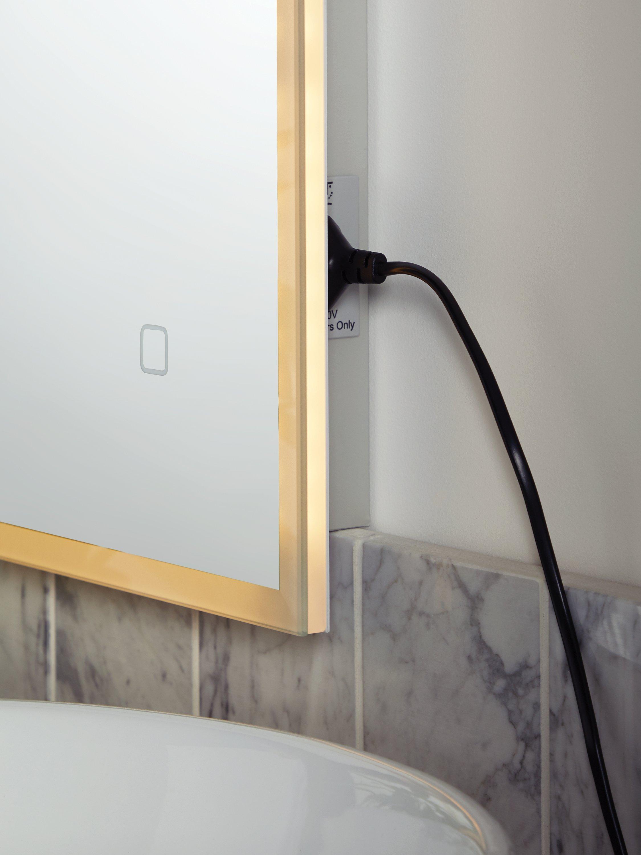 John Lewis Aura Wall Mounted Illuminated Bathroom Mirror, Large