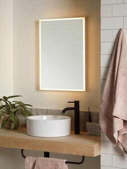 John Lewis Aura Wall Mounted Illuminated Bathroom Mirror - view 2, Silver