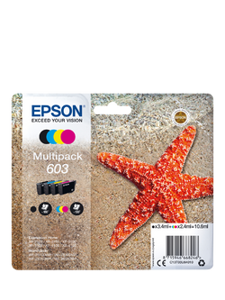 Epson Starfish 603 Inkjet Printer Cartridge Multipack, Pack of 4, Multi
