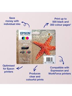 Epson Starfish 603 Inkjet Printer Cartridge Multipack, Pack of 4 - view 2, Multi
