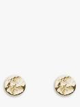 Tutti & Co Coastal Brushed Round Stud Earrings, Gold