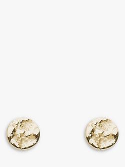 Tutti Coastal Brushed Round Stud Earrings, Gold