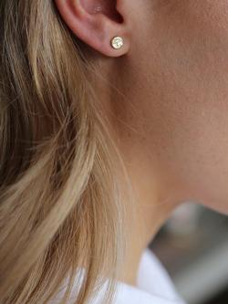 Tutti Coastal Brushed Round Stud Earrings - view 2, Gold